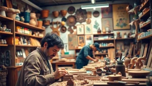 Experience expert craft training in Colorado with artisans honing their skills in a vibrant workshop setting.