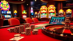 Experience the excitement of haywin casino gaming with vibrant poker chips and a roulette wheel.
