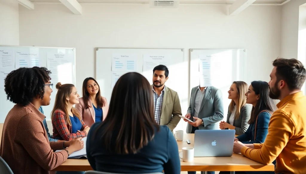 Engaged session with a business coach in Los Angeles guiding diverse entrepreneurs towards success.