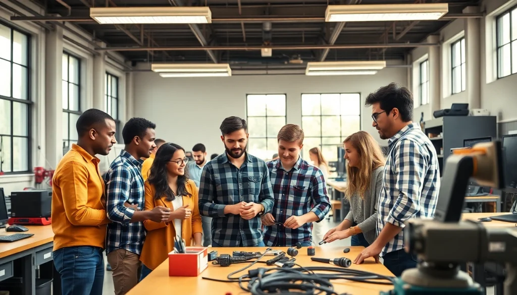 Students at Trade School knoxville Tn working together in a vibrant learning environment.