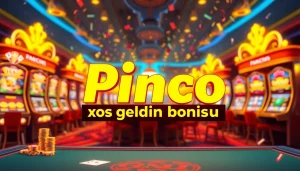 Pinco Casino xos geldin bonusu ilə enerjili kazino atmosferində oyunçular.