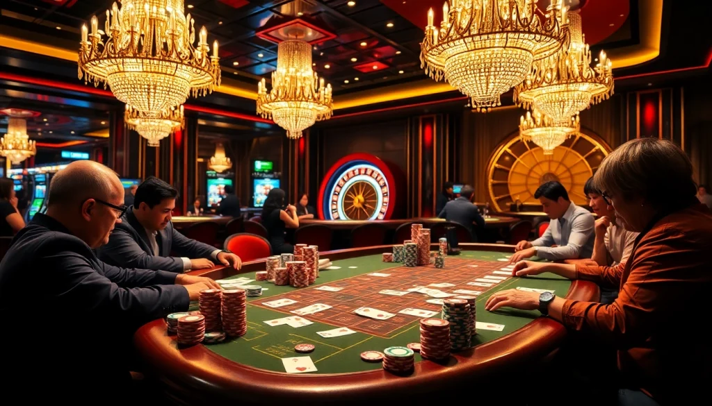 Players enjoy thrilling baccarat at a luxurious casino table, embracing the excitement of haywin gaming.