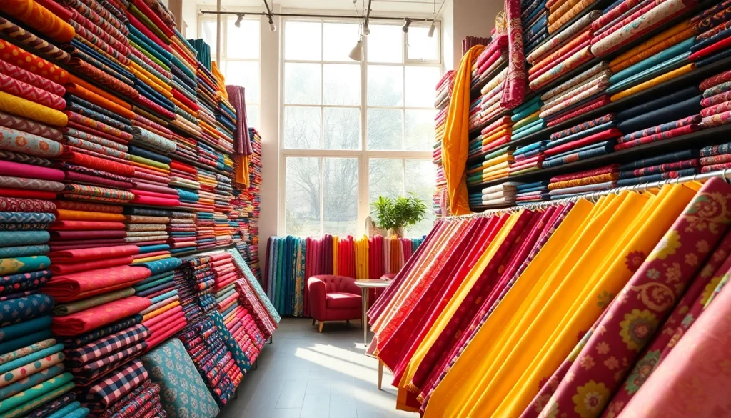 Stoffen webshop Nederland met kleurrijke stoffen en een uitnodigende sfeer.