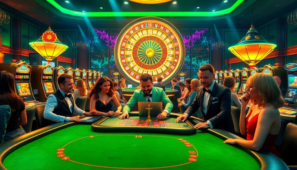 Experience the thrilling excitement of Jogoluck's gaming environment with vibrant casino visuals.