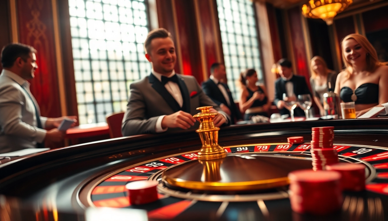 8win's vibrant casino atmosphere with engaging dealer and roulette table.