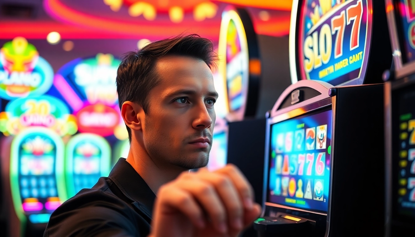 Menikmati pengalaman Slot77 di kasino yang penuh warna dan energi.