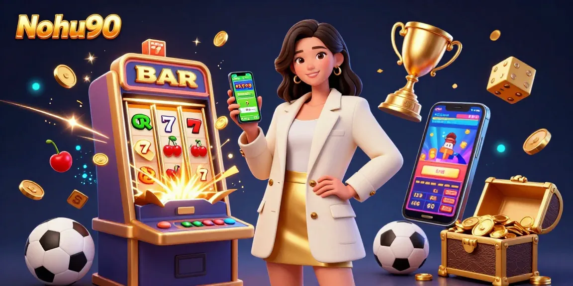 Nohu90 engages players with a vibrant casino scene, showcasing thrilling jackpots and sports betting excitement.