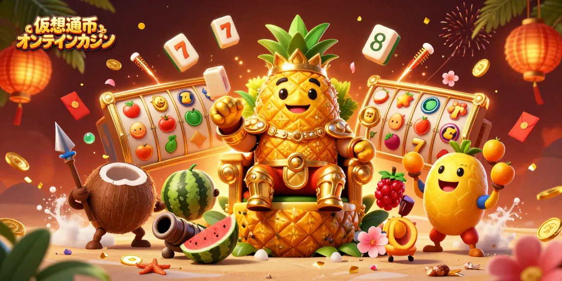 仮想通貨 オンラインカジノで楽しむカジノゲームのシーンを表現したイラスト