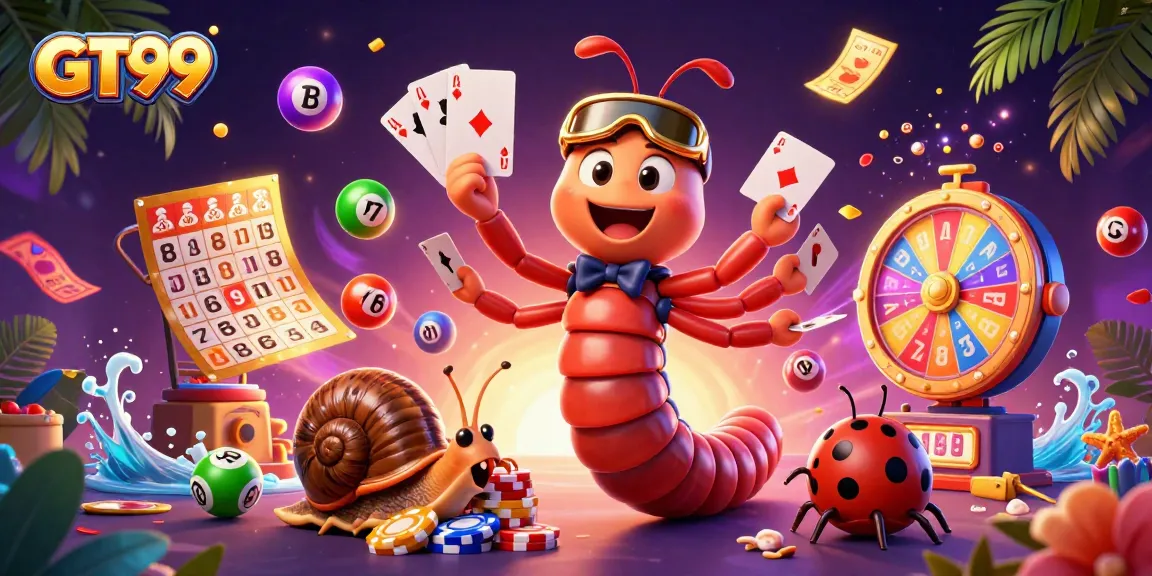 GT99 showcases an exciting casino scene with a millipede dealer and vibrant gaming elements.