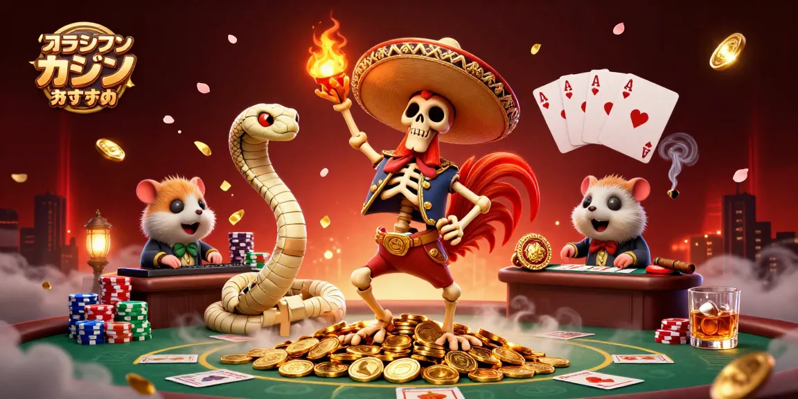 オンラインカジノ おすすめのゲームで楽しむマリアッチの骸骨と仲間たちの賑やかなダンスシーン。